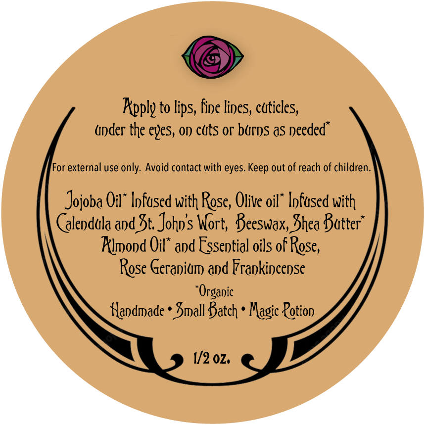 Calendula Rose Balm - back label